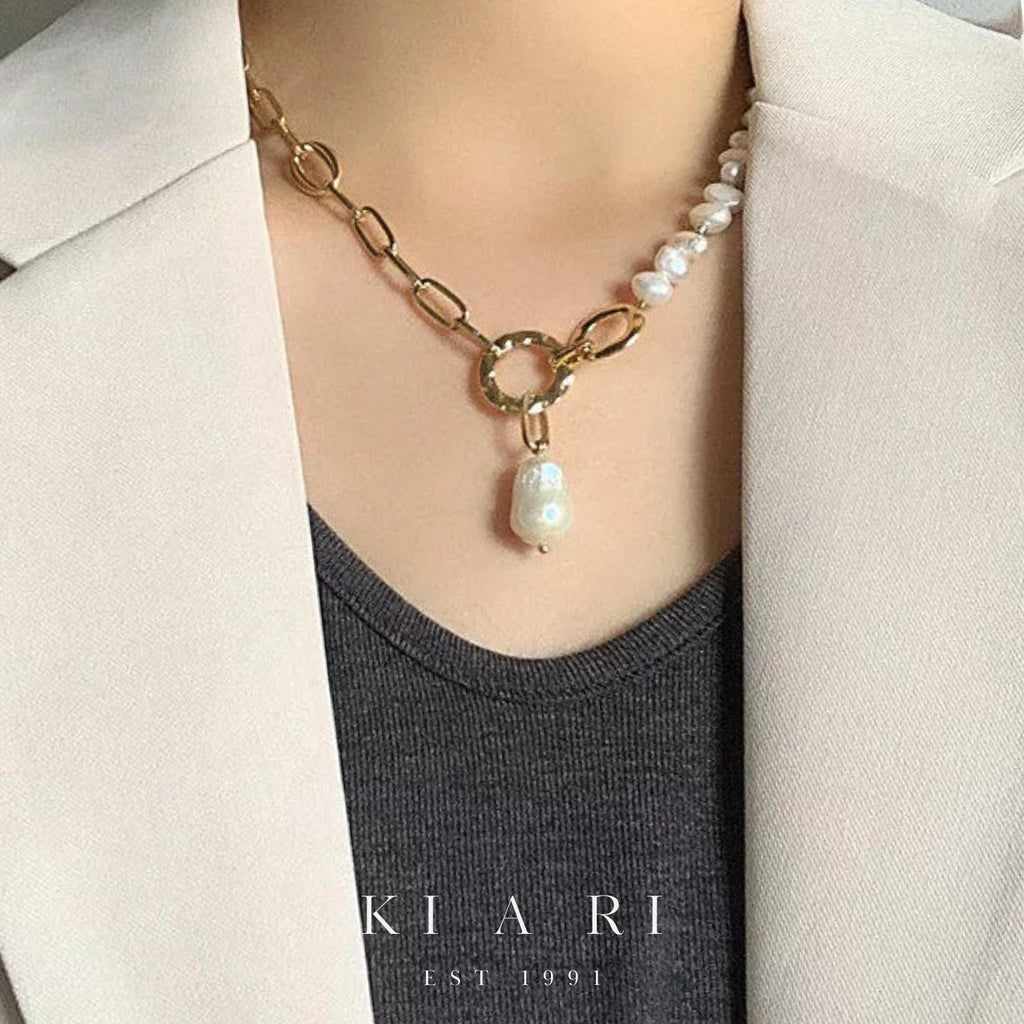 Bella 18K Gold Plated Baroque Necklace 🦪