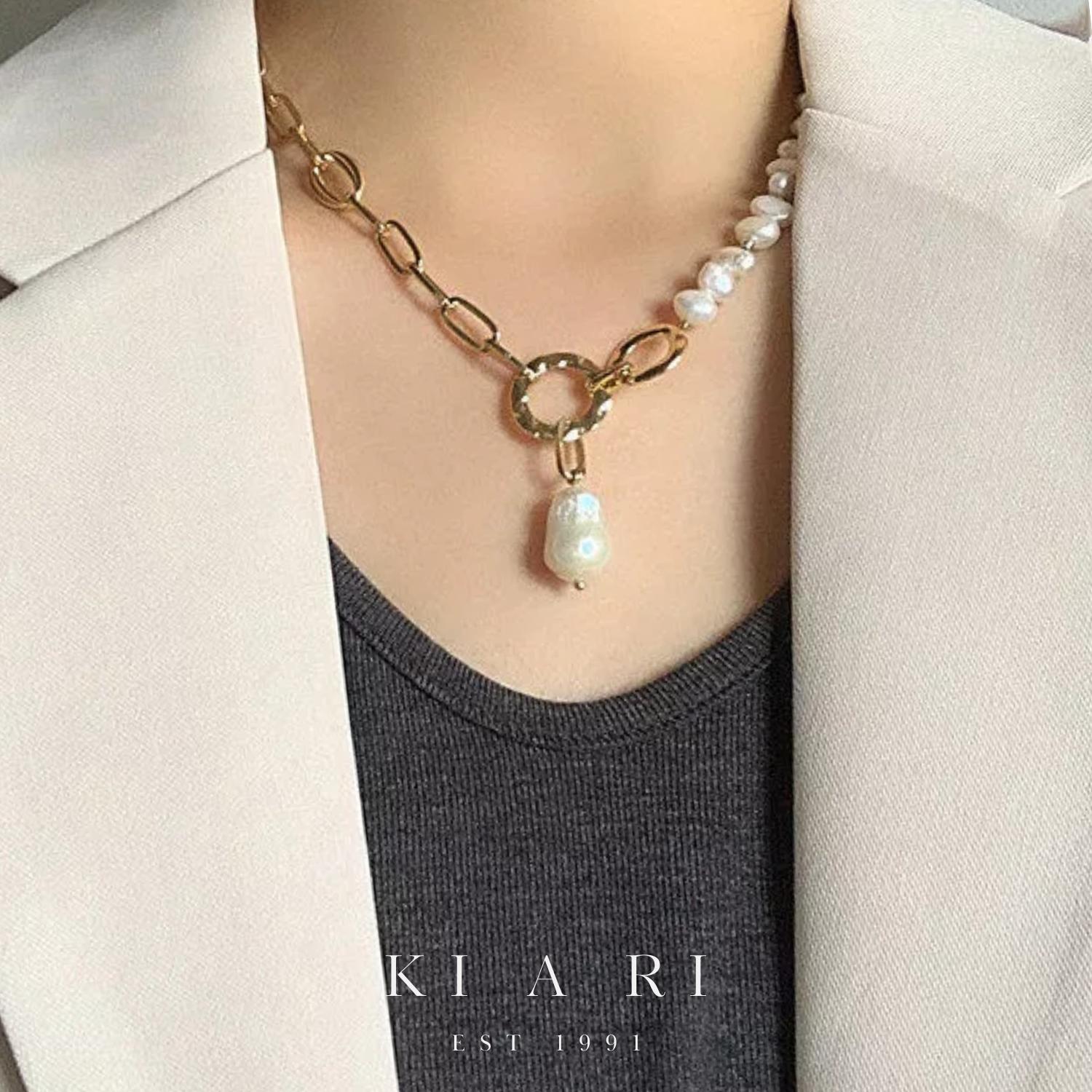 Bella 18K Gold Plated Baroque Necklace 🦪