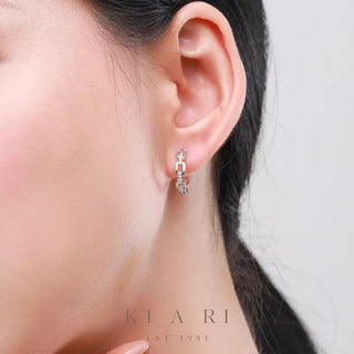 Yoonah Chain Huggies Earrings (Silver) ⛓️