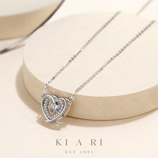 Hana Heart Shaped Dancing Jewel Necklace 🤍