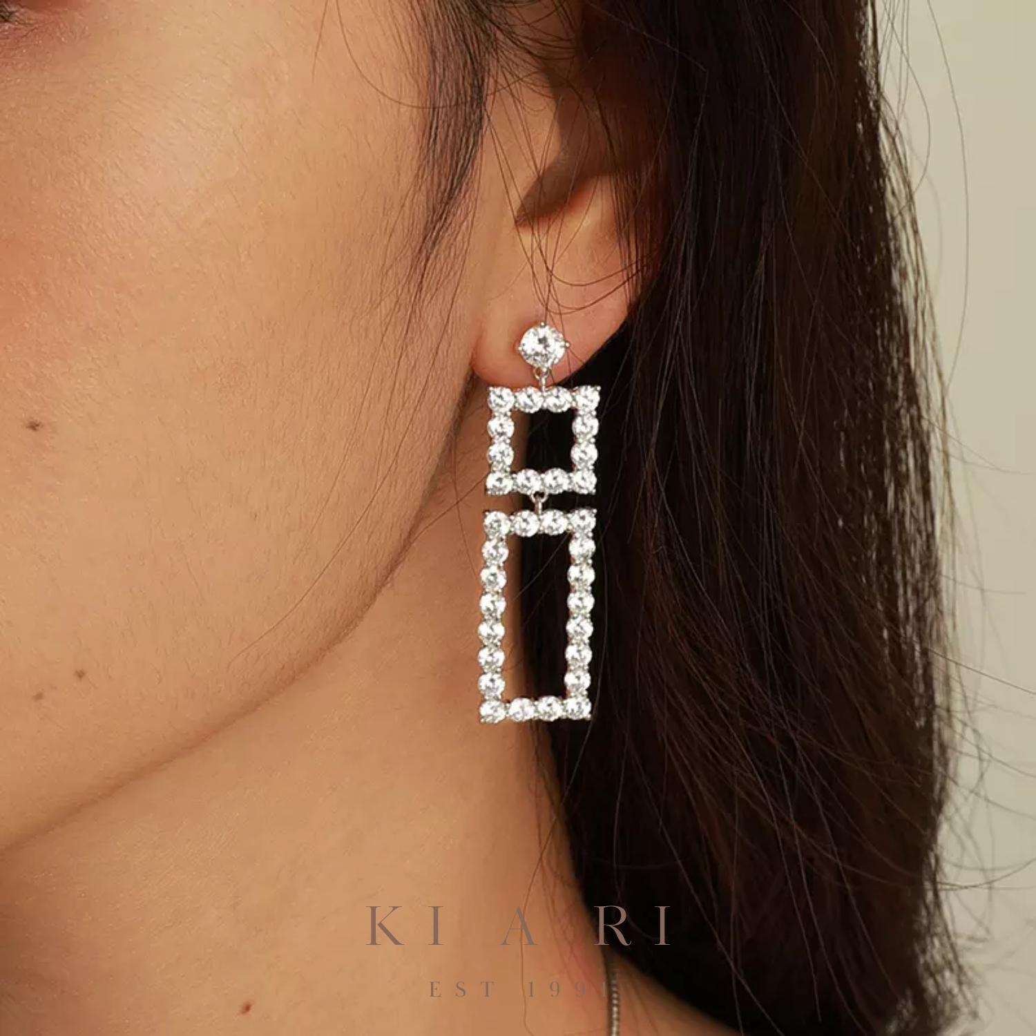 In-Joo Geometric Rectangle Dangle Earrings 💎