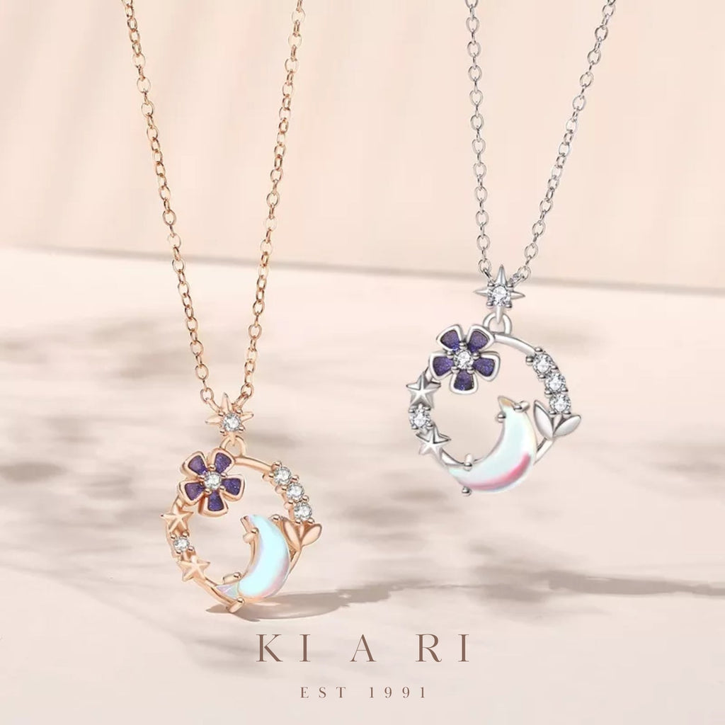 Luna Moonstone Flower Necklace (Rose Gold) 🌙
