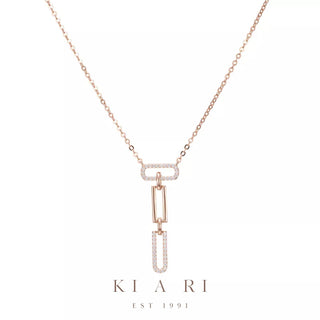 Sin-a Dangling Chain Necklace (Rose Gold) ✨