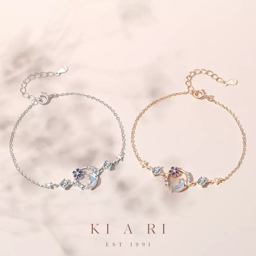 Luna Moonstone Flower Bracelet (Rose Gold) 🌙