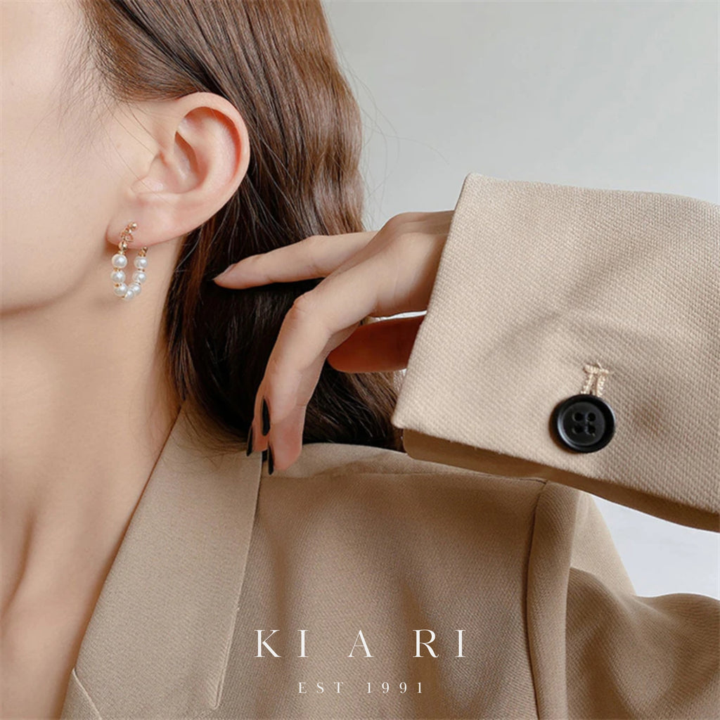 Young Soo Freshwater Pearl Round Loop Earrings 🦪