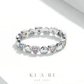Eun-Ju Mixed Heart Rainbow Eternity Ring 🌈