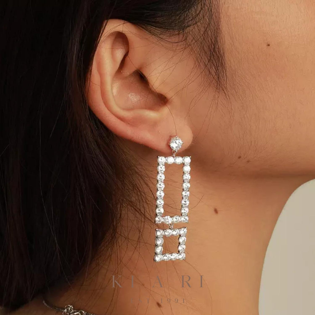 In-Joo Geometric Rectangle Dangle Earrings 💎