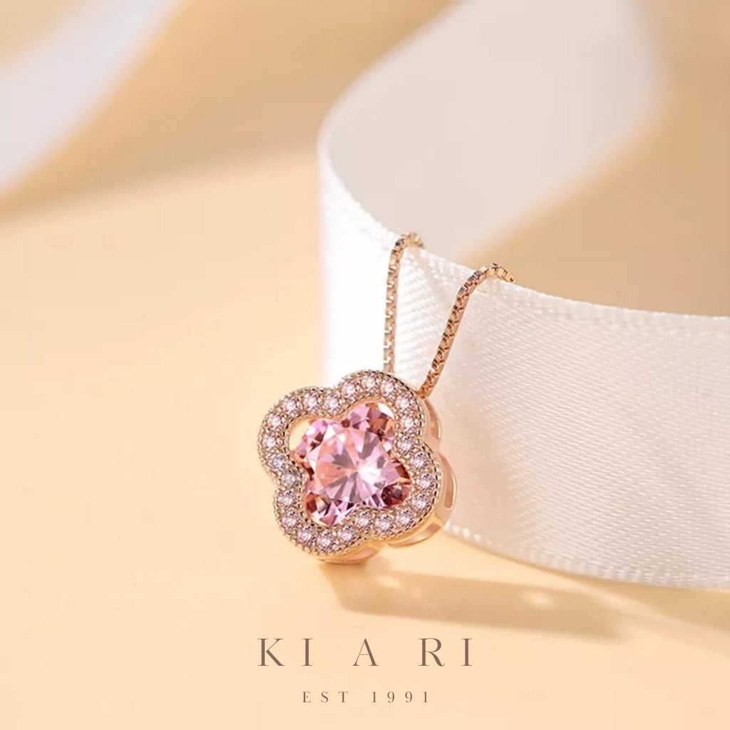 Kyung Mi Four Leaf Clover Necklace (Rose Gold)🍀