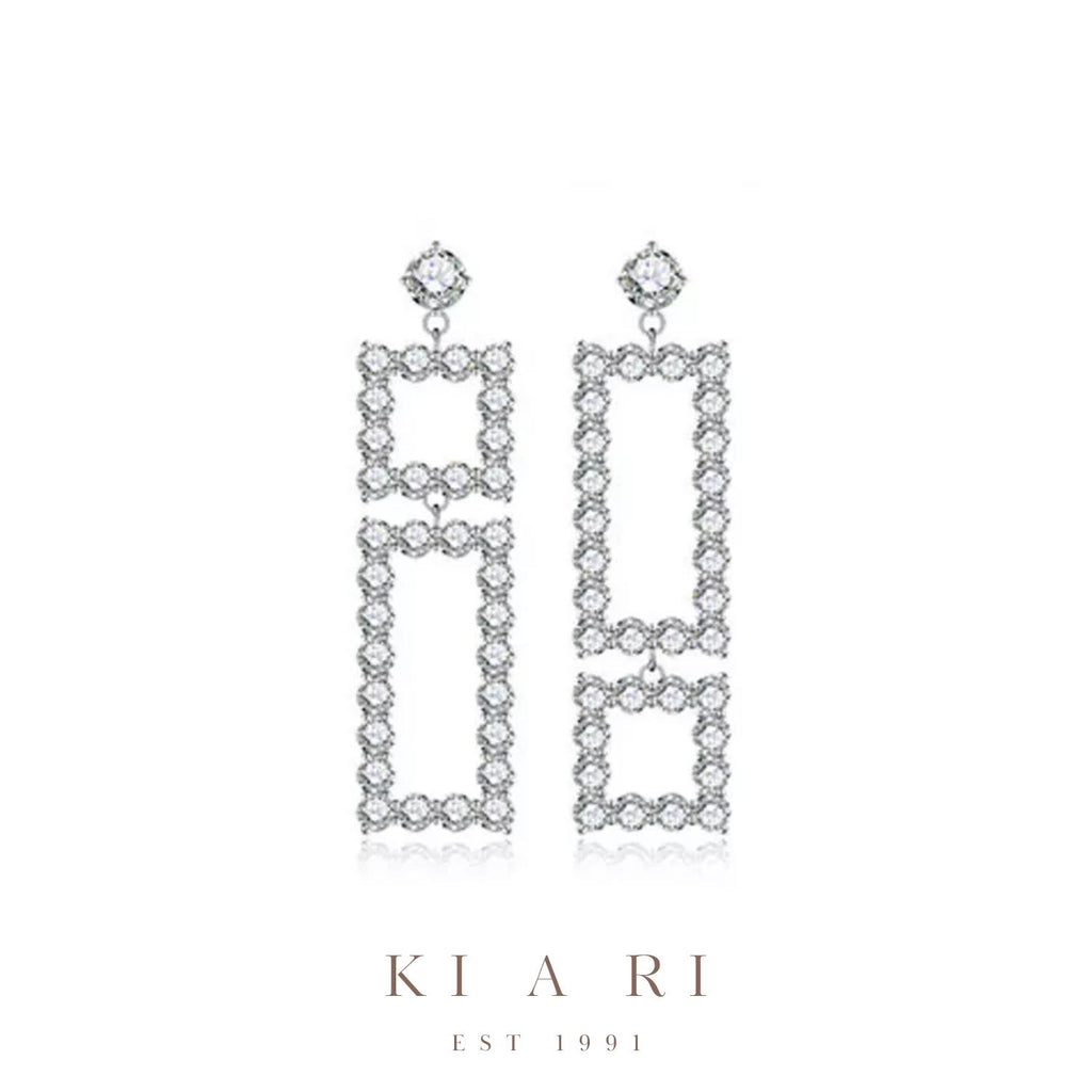 In-Joo Geometric Rectangle Dangle Earrings 💎