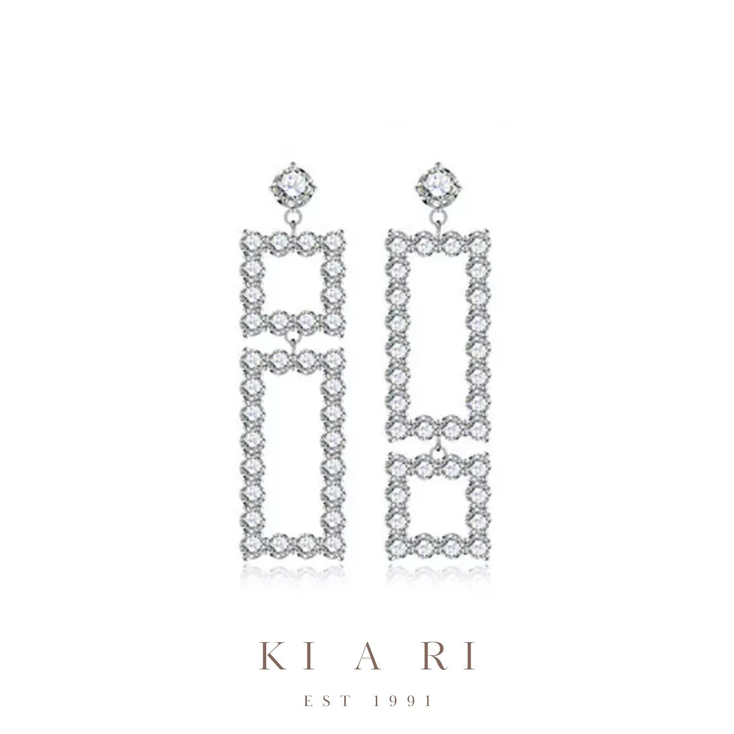 In-Joo Geometric Rectangle Dangle Earrings 💎