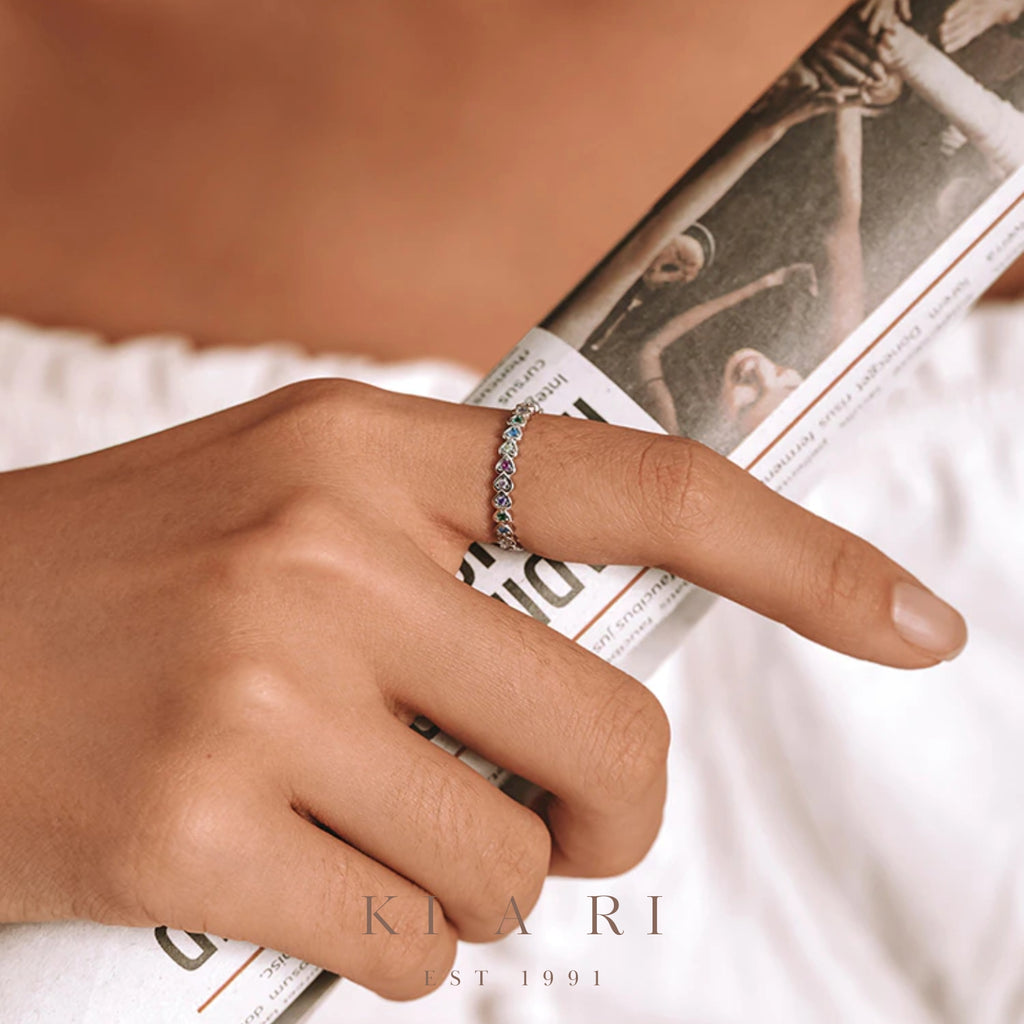 Hei-Ryung Heart Eternity Ring (Rainbow) 🌈