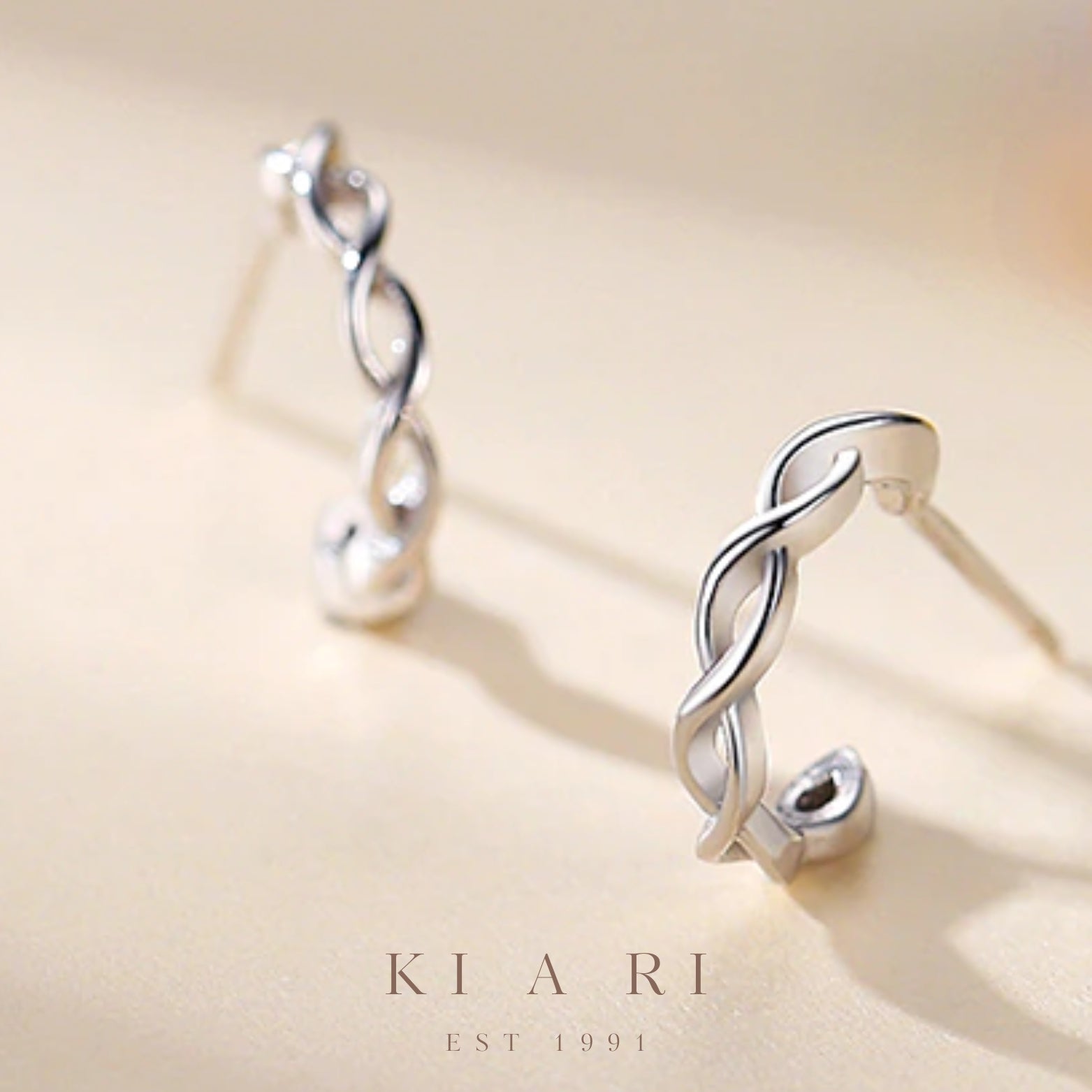 Sun Twisted Huggies Stud Earrings