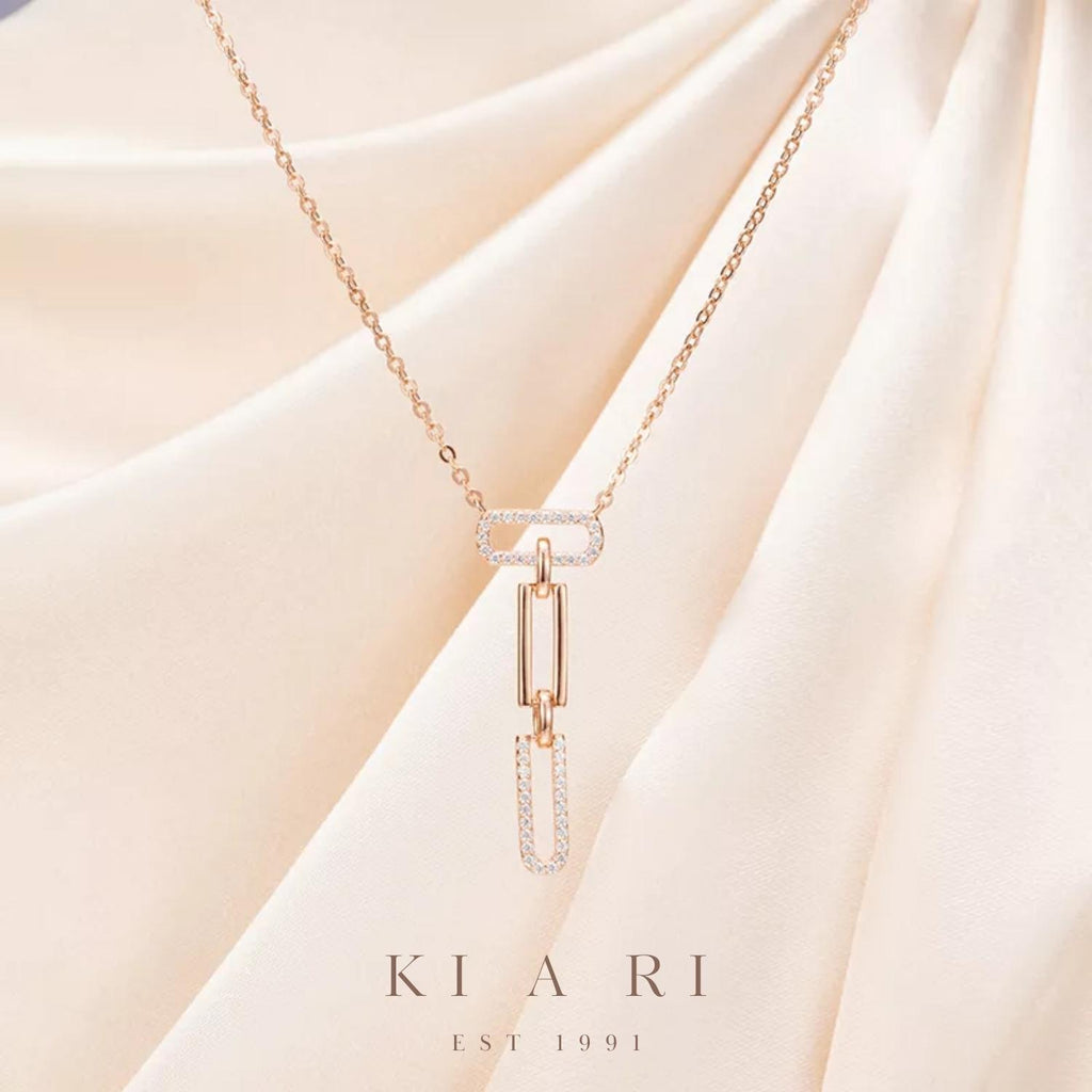 Sin-a Dangling Chain Necklace (Rose Gold) ✨