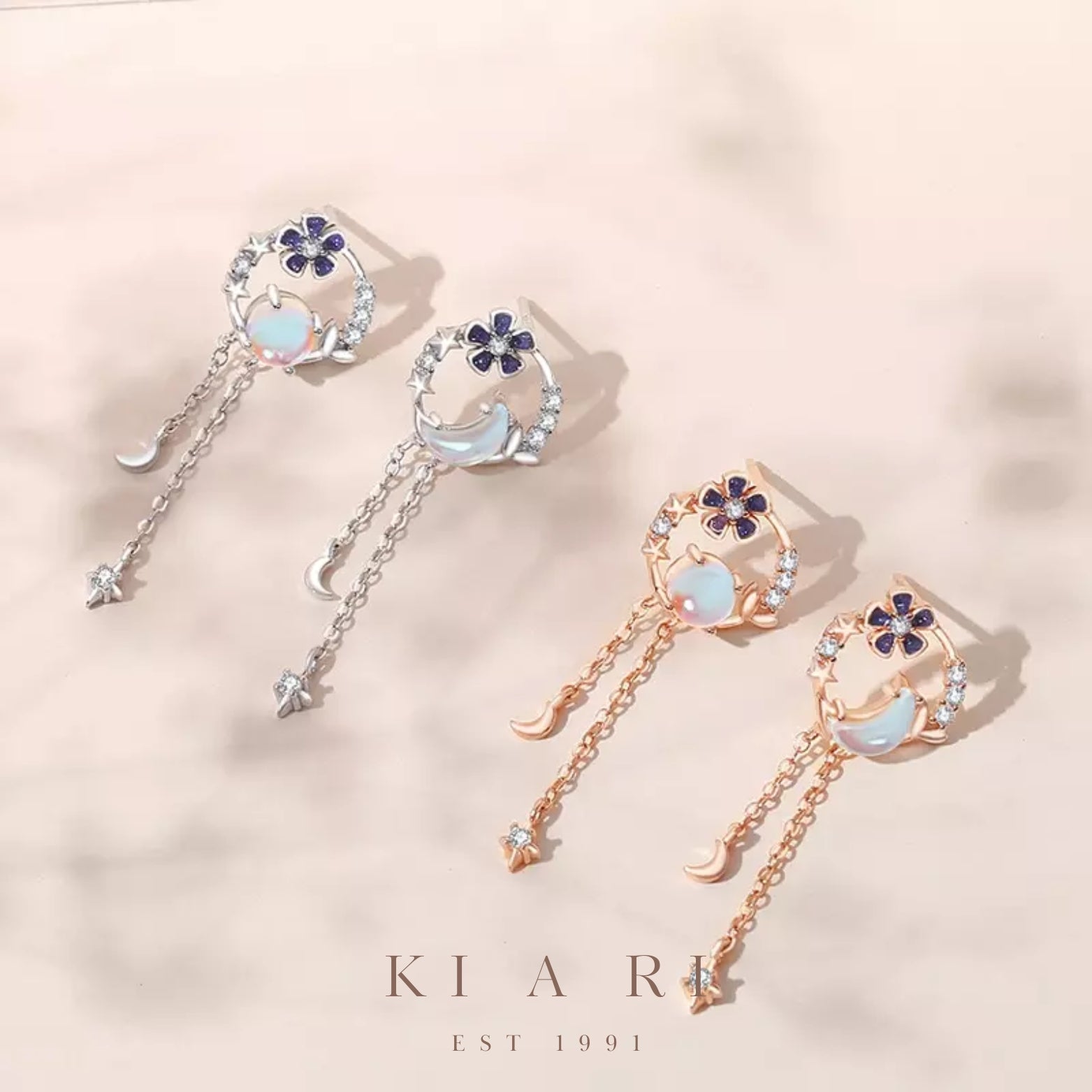 Luna Moonstone Flower Earrings (Silver)🌙
