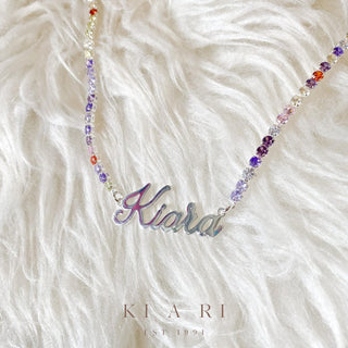 Kiara Rainbow Personalised Tennis Necklace 🌈