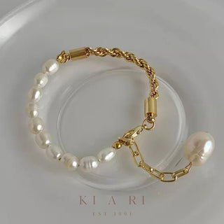 Hyun-Ki 18K Gold Plated Freshwater Pearl Bracelet ⚪