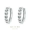 Hei-Ryung Heart Huggies Earrings (Silver) 🤍