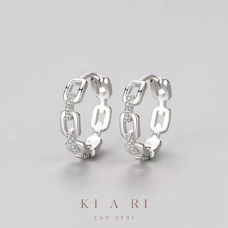 Yoonah Chain Huggies Earrings (Silver) ⛓️