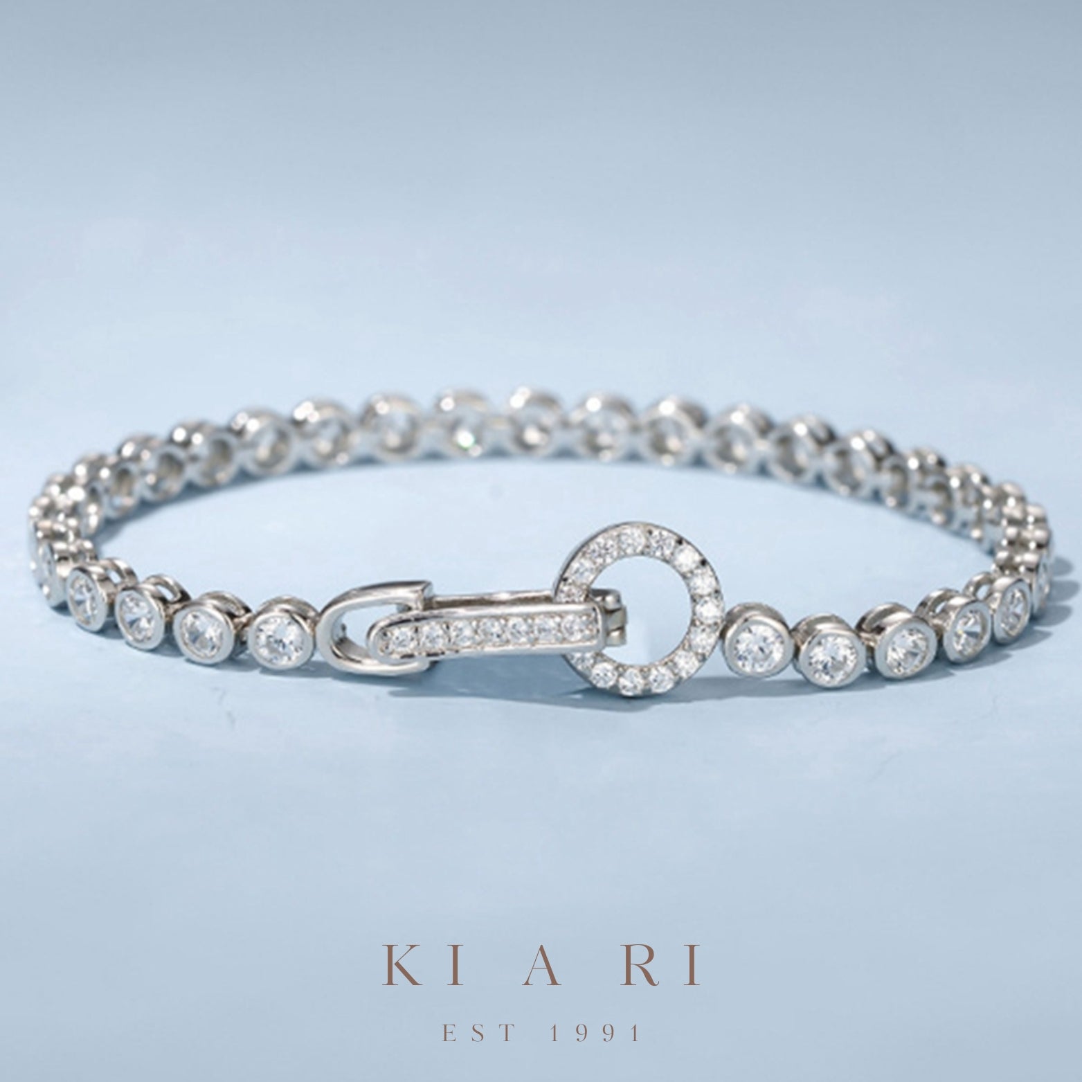 Jung Hwan Circle Lock Moissanite Tennis Bracelet ⚪