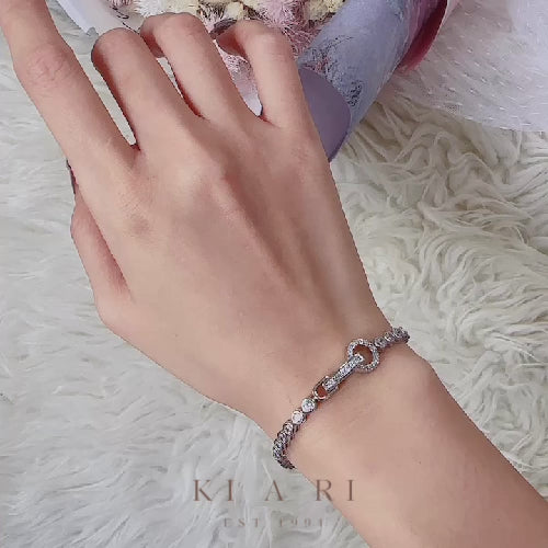 Jung Hwan Circle Lock Moissanite Tennis Bracelet ⚪