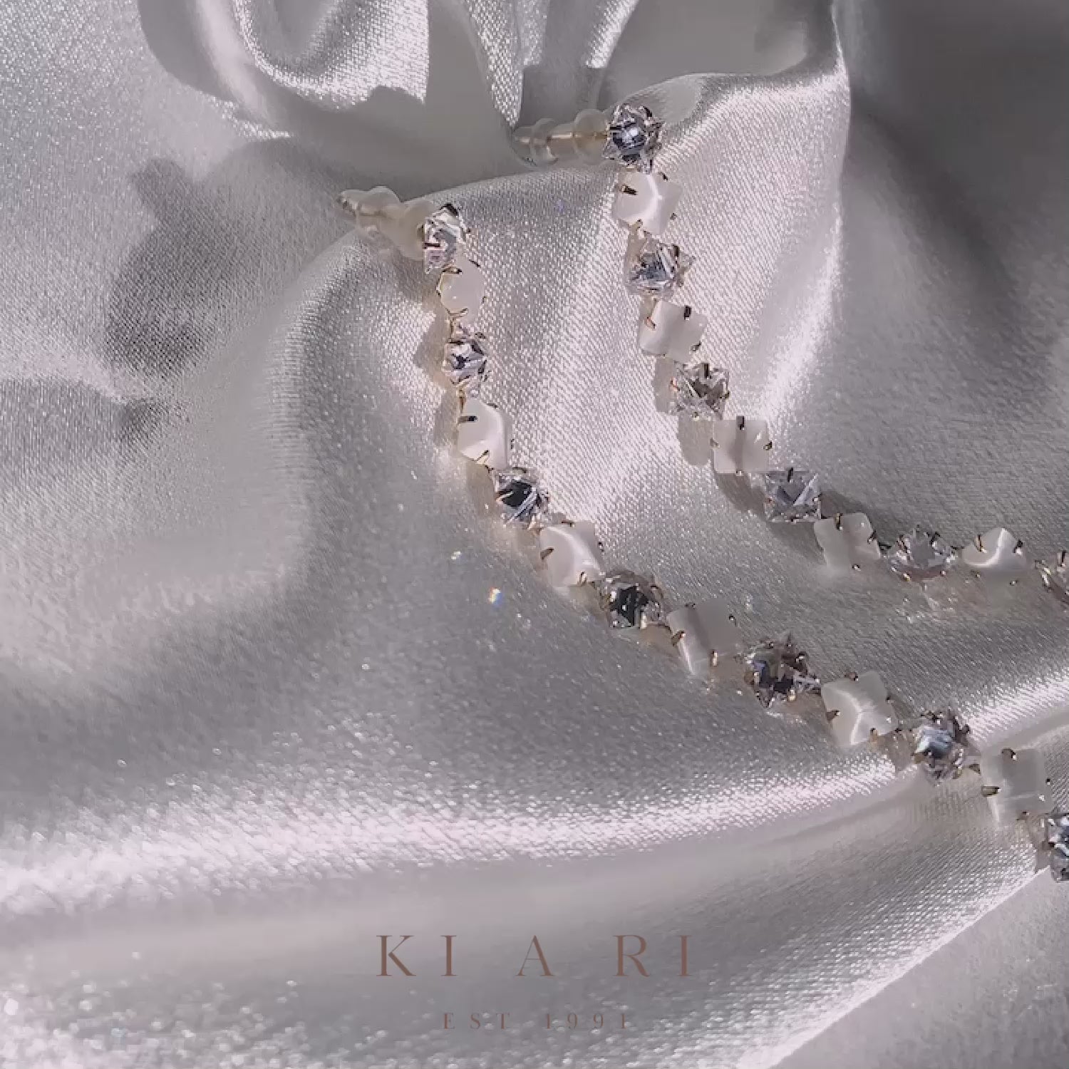 Yeeun White Opal Diamonite Dangling Earrings 💎