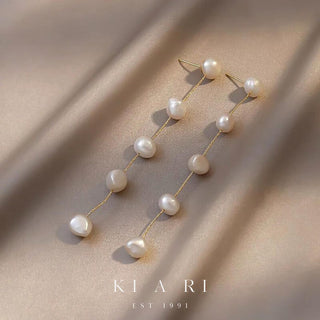 Alora Freshwater Long Drop Pearl Dangling Earrings ✨