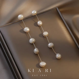 Alora Freshwater Long Drop Pearl Dangling Earrings ✨