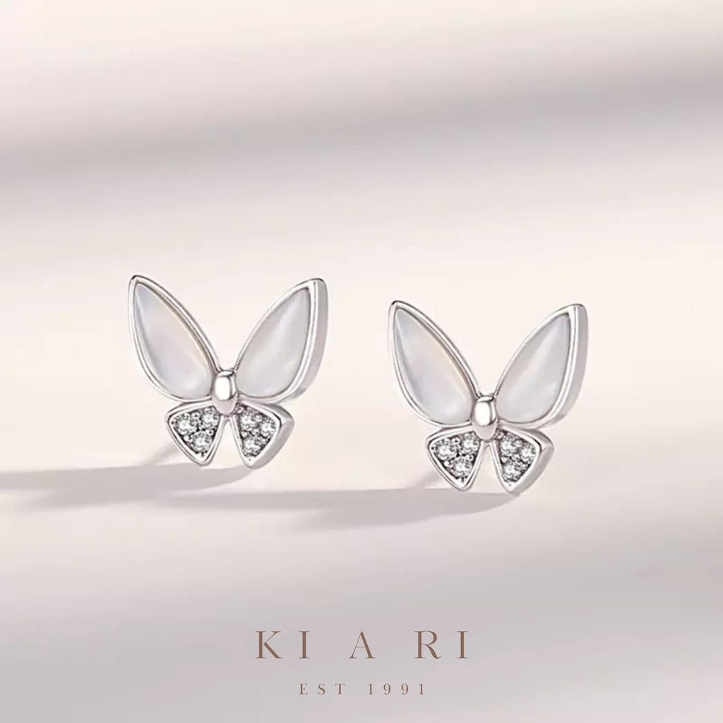 Ava Butterfly Earrings (Silver)