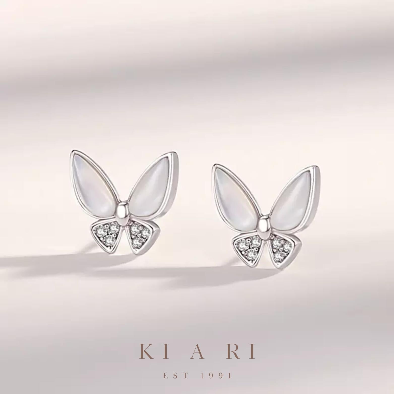 Ava Butterfly Earrings (Silver)