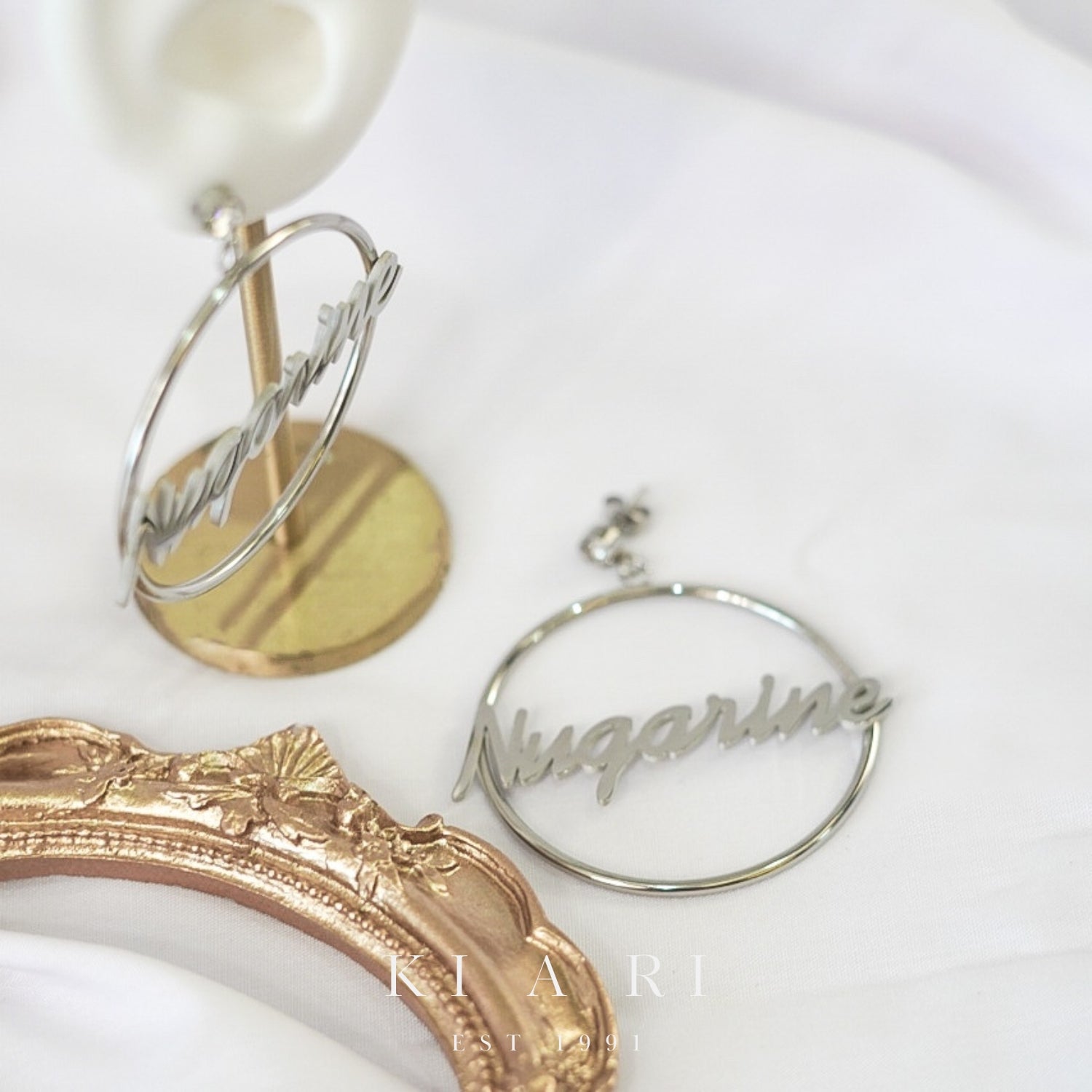 Nugarine Personalised Dangling Hoop Earrings ✨