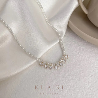 Gianna Rhinestone Pearl Choker Necklace 🤍
