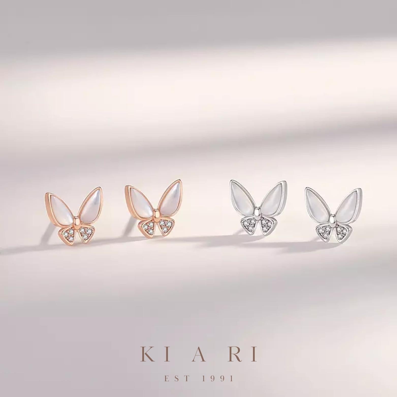 Ava Butterfly Earrings (Rose Gold)