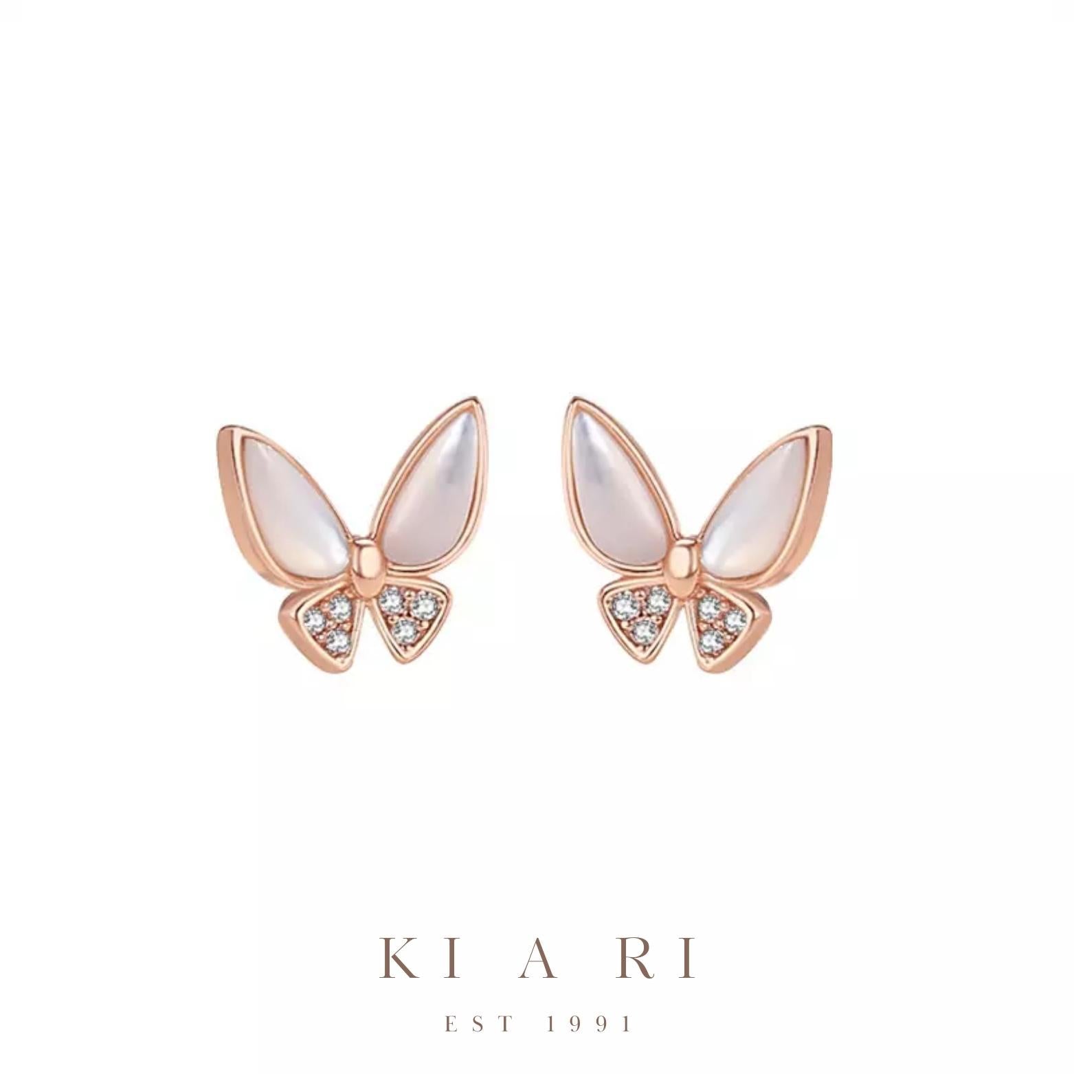 Ava Butterfly Earrings (Rose Gold)