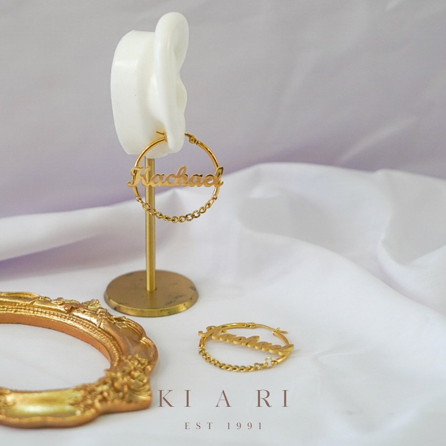 Kachael Personalised Hoop Chain Earrings ✨