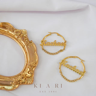Kachael Personalised Hoop Chain Earrings ✨