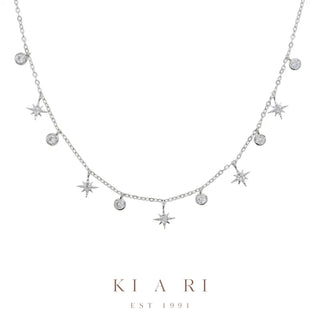 Yoon-suh Star & Diamond Necklace (Silver) 💫